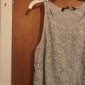 gray sparkle top